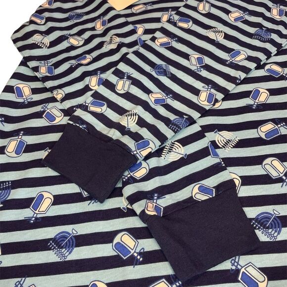 Family Pajamas Women's Matching Family Hanukkah Pajama Shirt Medieval Blue L - Picture 4 of 6